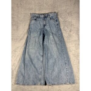 Gap Baggy Wide Leg Jeans Womens 6/28R Light Wash Blue Denim